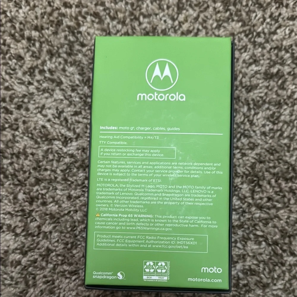 Motorola Moto G6 Lime Green Packaging BRAND NEW IN BOX NEVER USED!!